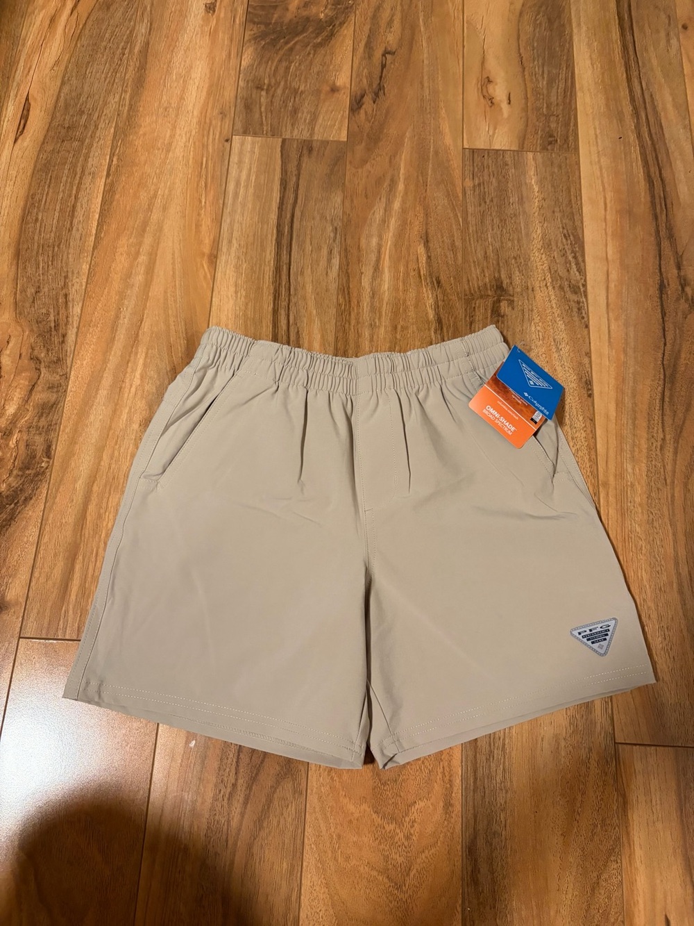 Columbia Khaki Elastic-Waist Kids Shorts